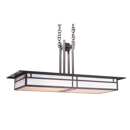 Arroyo Craftsman 48" Huntington Chandelier Without Overlay (Empty), Antique Brass, White Opalescent Glass HCM-48EWO-AB